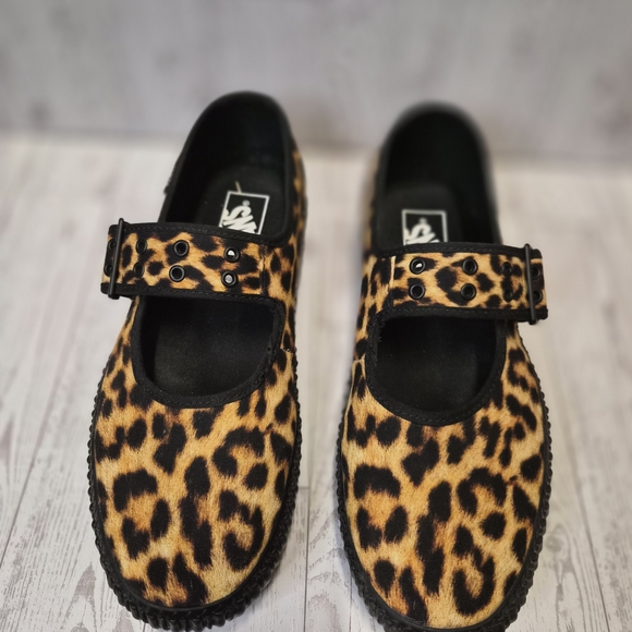 Vans CREEPER Leopard Print Mary Jane Shoes - Picture 5 of 12